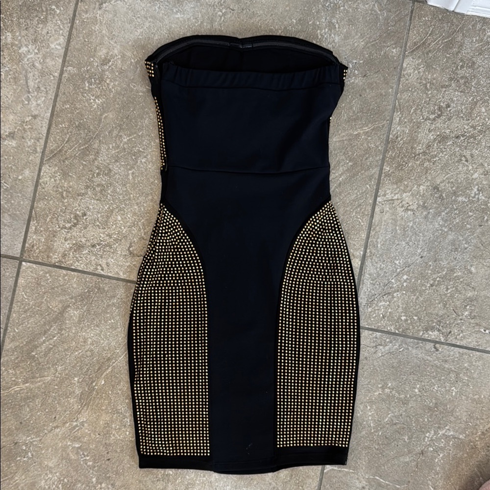Bebe Black Bodycon Strapless Dress - Picture 4 of 4
